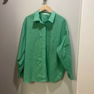 Fox Croft mens green collared dress shirt